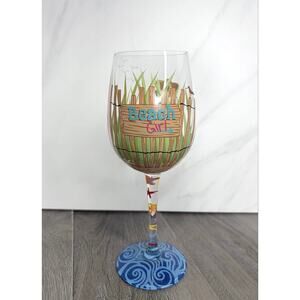 Designs by Lolita "Beach Girl" Hand Painted Wine Glass 15 oz